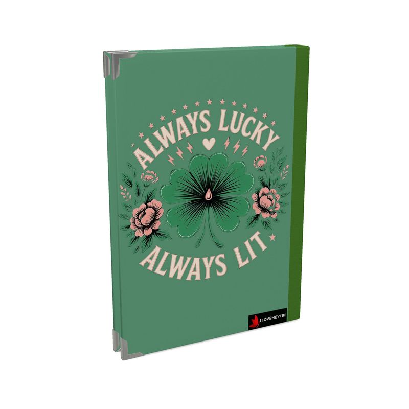 Black 2026 Deluxe Lucky Diary by I Love Me Vibe featuring positive affirmations for luck and abundance.