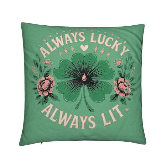 Always Lucky Always Lit Cushion – High Vibe Manifestation Décor | I Love Me Vibe - I love me vibe