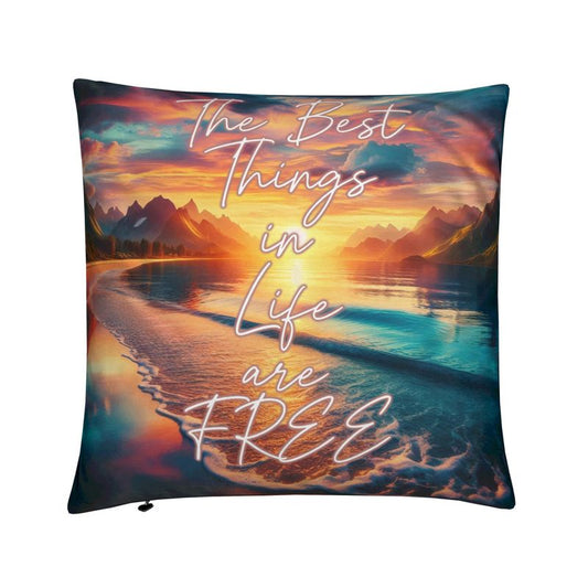 The Best Things in Life Are Free Cushion – Inspirational Home Decor | I Love Me Vibe - I love me vibe