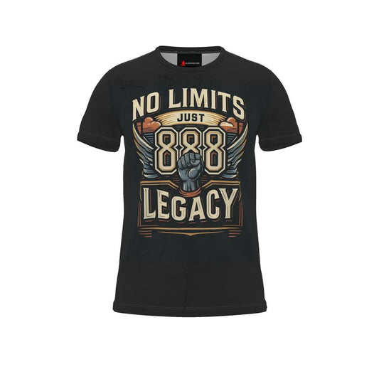 Men's No Limits Just Legacy 888 T-shirt by I Love Me Vibe, all-over printed motivational tee on recycled poly jersey.