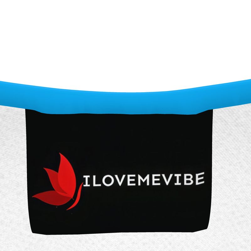 Cute blue kids' T-shirt by I Love Me Vibe featuring positive affirmation "I'm Beautiful" in soft recycled polyester fabric.