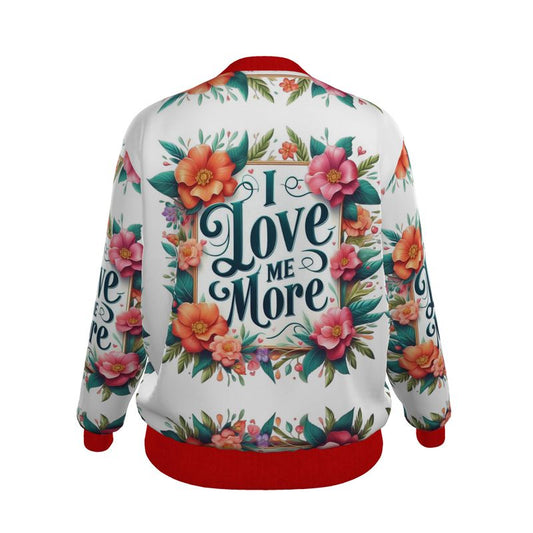I Love Me More Ladies Bomber Jacket – Stylish & Empowering Jacket | I Love Me Vibe - I love me vibe