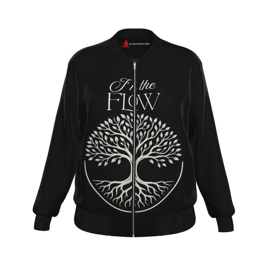 I’m The Flow Women’s Bomber Jacket – Empowering Affirmation Wear | I Love Me Vibe - I love me vibe