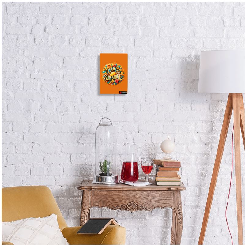 I Love Me Vibe I Am the Sunshine metal print wall art, uplifting daily affirmation, 7x5 inch mounted metal decor.