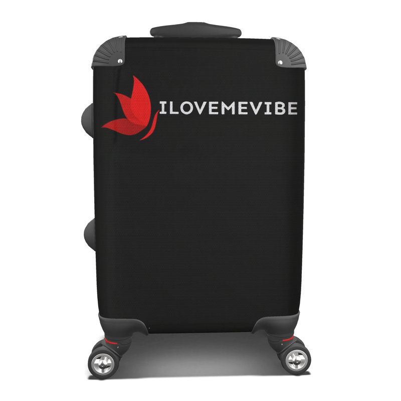 I Love Me Vibe suitcase, a stylish cabin carry-on with self-love message, part of the special edition travel collection.