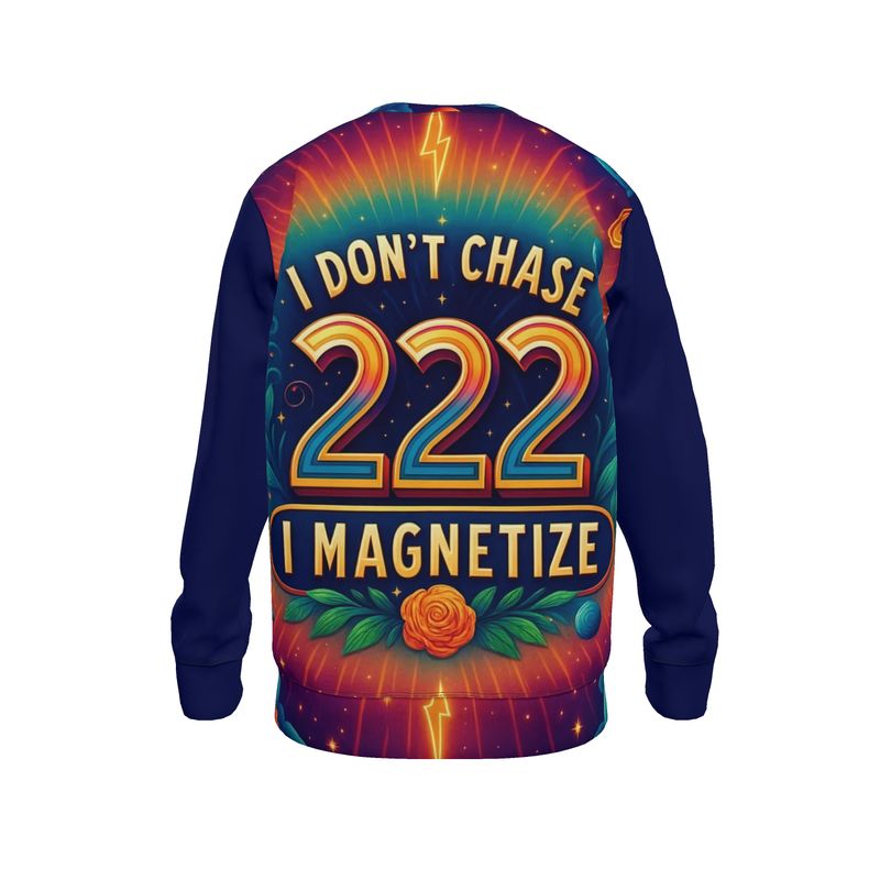I Don’t Chase I Magnetize 222 Sweatshirt – Angel Number Manifestation | I Love Me Vibe - I love me vibe
