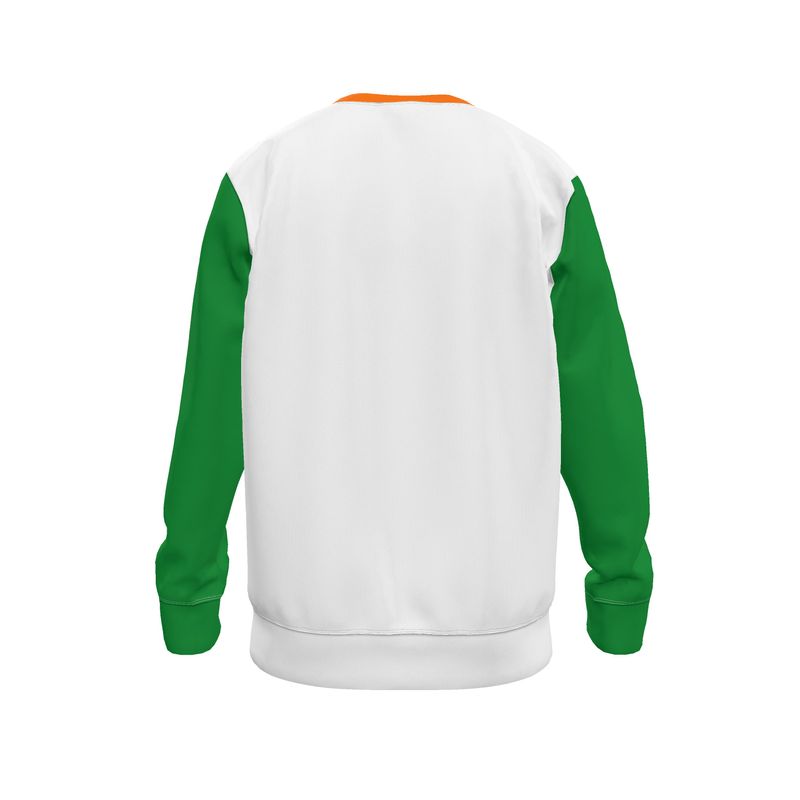 White I Love Me Vibe sweatshirt featuring "Prosperity Is My Second Name" text, soft loopback jersey fabric, women’s size XS.