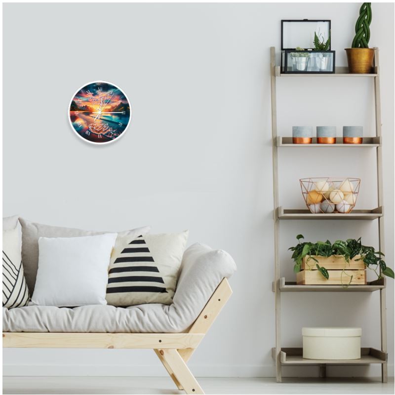 Natural white wall clock by I Love Me Vibe with large numerals and "The Best Things in Life Are Free" quote, perfect for gratitude decor.