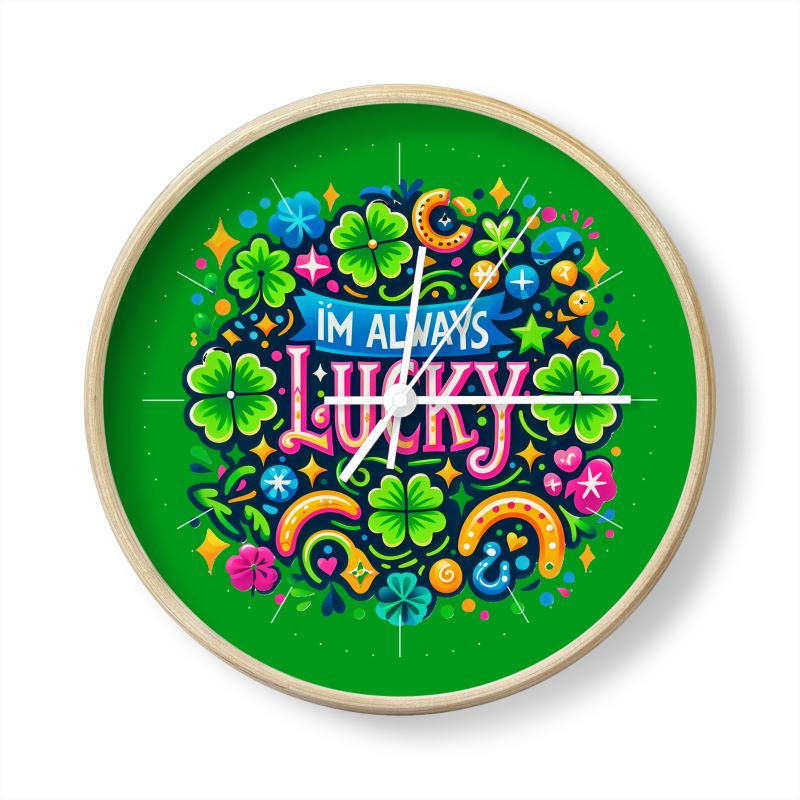 I’m Always Lucky Wall Clock – Good Energy Affirmation Decor | I Love Me Vibe - I love me vibe