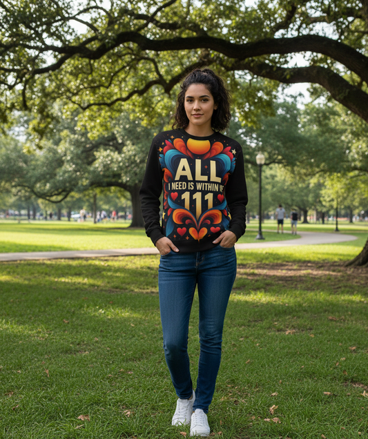 All I Need Is Within Me 111 Women's Sweatshirt - Angel Number 111 Affirmation Clothing | I Love Me Vibe - I love me vibe