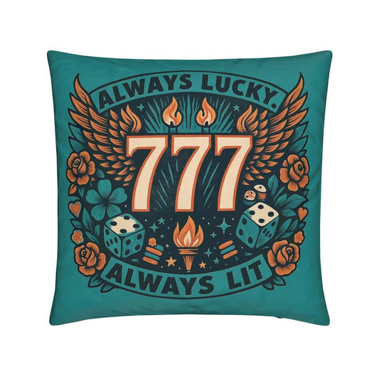 Always Lucky, Always Lit 777 Cushion – Embrace Prosperity & Positive Vibes with Angel Number 777 | I Love Me Vibe - I love me vibe