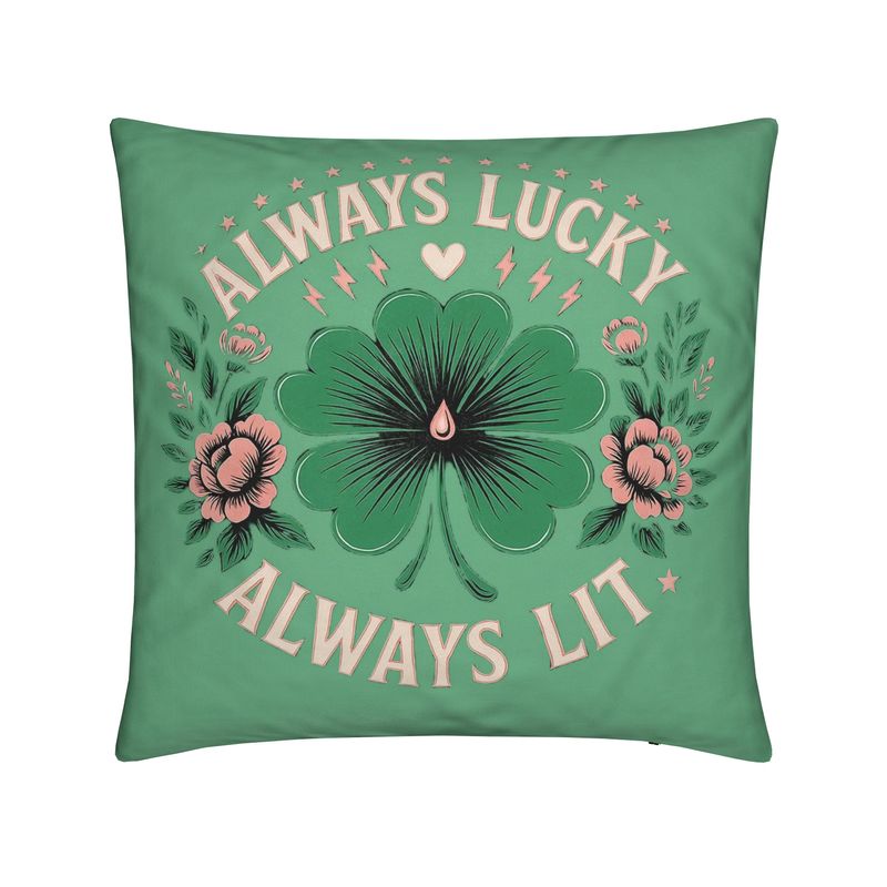 Always Lucky Always Lit Cushion – High Vibe Manifestation Décor | I Love Me Vibe - I love me vibe