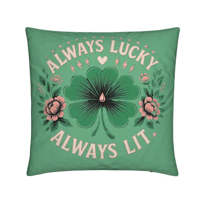 Always Lucky Always Lit Cushion – High Vibe Manifestation Décor | I Love Me Vibe - I love me vibe