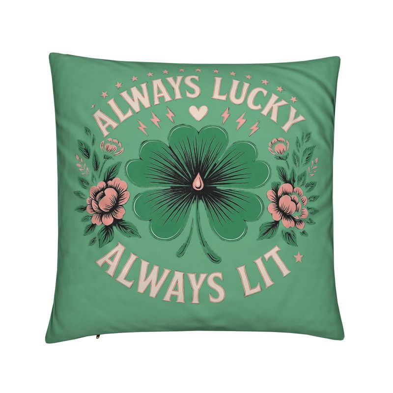 Always Lucky Always Lit Cushion – High Vibe Manifestation Décor | I Love Me Vibe - I love me vibe