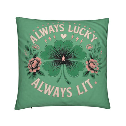 Always Lucky Always Lit Cushion – High Vibe Manifestation Décor | I Love Me Vibe - I love me vibe