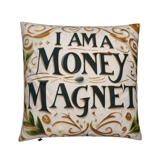 I Am a Money Magnet Cushion  – Abundance Affirmation Décor | I Love Me Vibe - I love me vibe