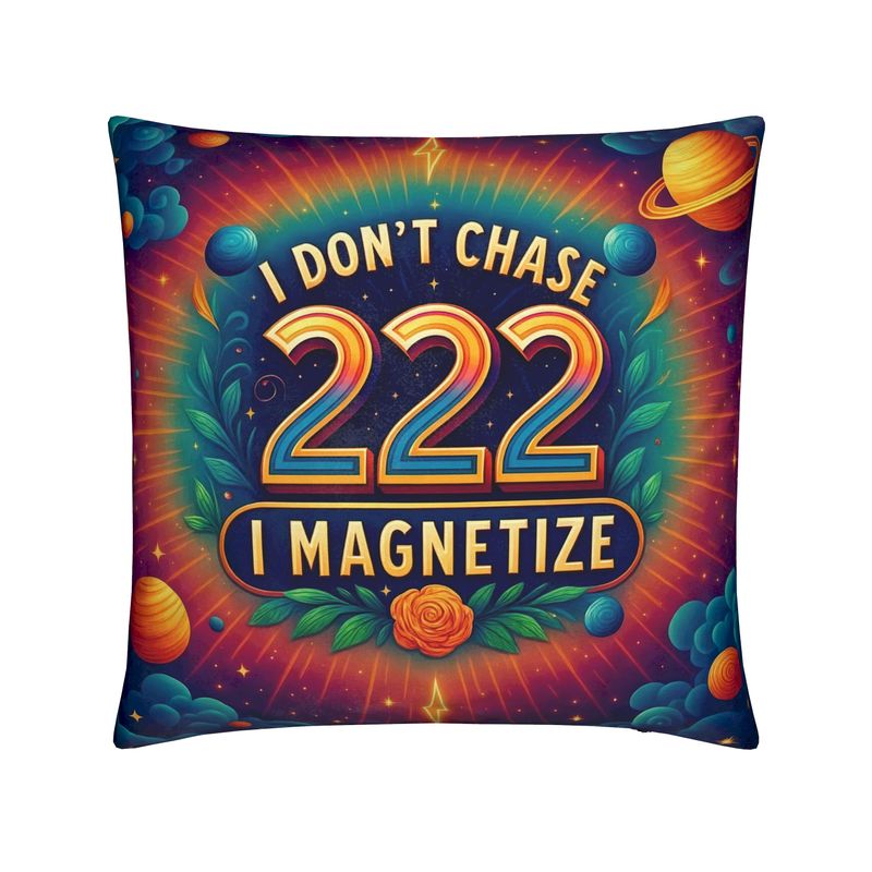 I Don’t Chase, I Magnetize 222 Affirmation Cushion - Angel Number Home Decor | I Love Me Vibe - I love me vibe