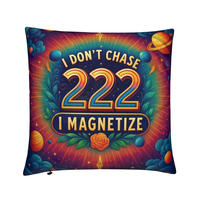 I Don’t Chase, I Magnetize 222 Affirmation Cushion - Angel Number Home Decor | I Love Me Vibe - I love me vibe