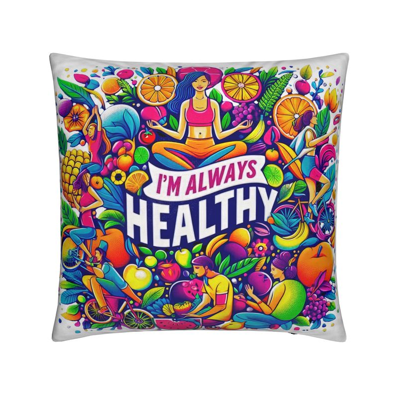 I’m Always Healthy Affirmation Cushion Cover - Wellness Mindset Home Decor | I Love Me Vibe - I love me vibe