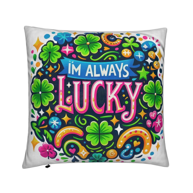 I’m Always Lucky Affirmation Cushion - Manifestation Home Decor | I Love Me Vibe - I love me vibe