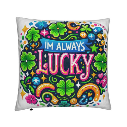 I’m Always Lucky Affirmation Cushion - Manifestation Home Decor | I Love Me Vibe - I love me vibe