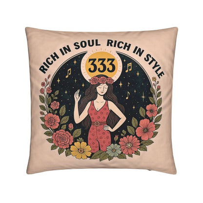 Rich in Soul, Rich in Style 333 Cushion – Empowerment & Abundance Décor | I Love Me Vibe - I love me vibe