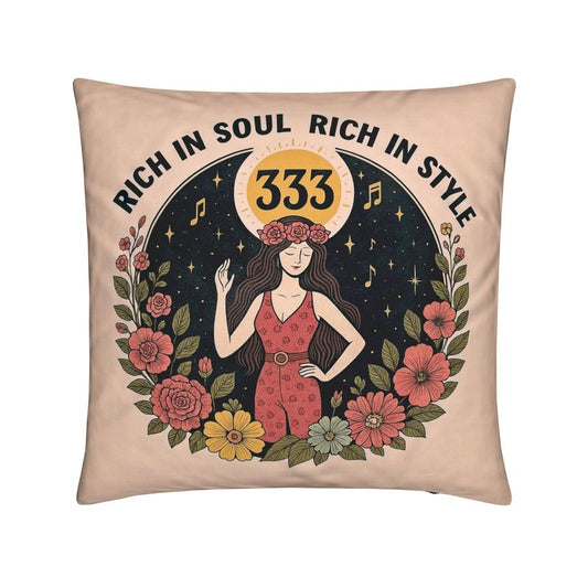 Rich in Soul, Rich in Style 333 Cushion – Empowerment & Abundance Décor | I Love Me Vibe - I love me vibe