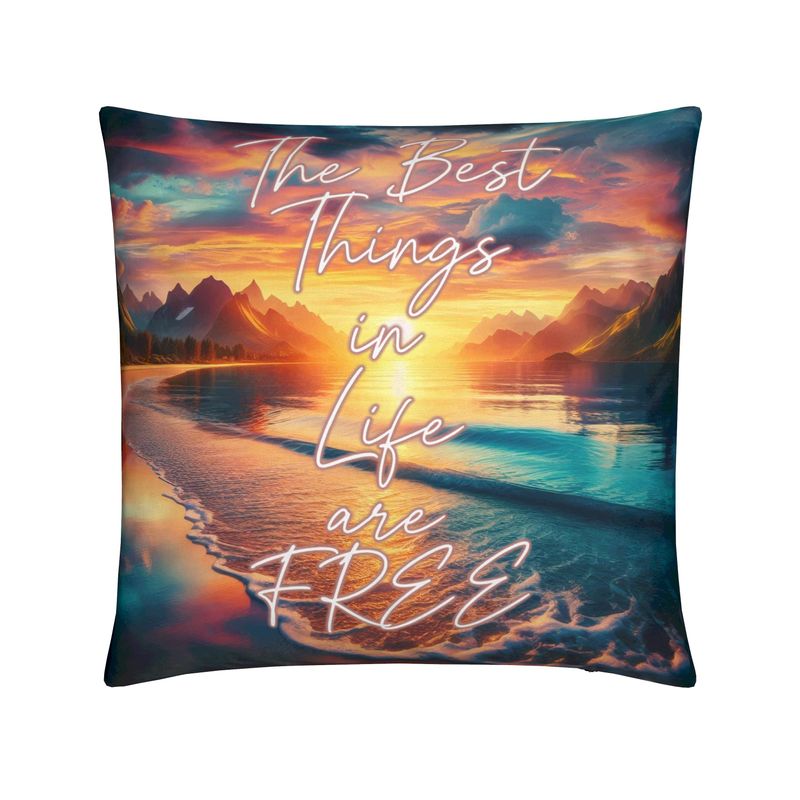 The Best Things in Life Are Free Cushion – Inspirational Home Decor | I Love Me Vibe - I love me vibe