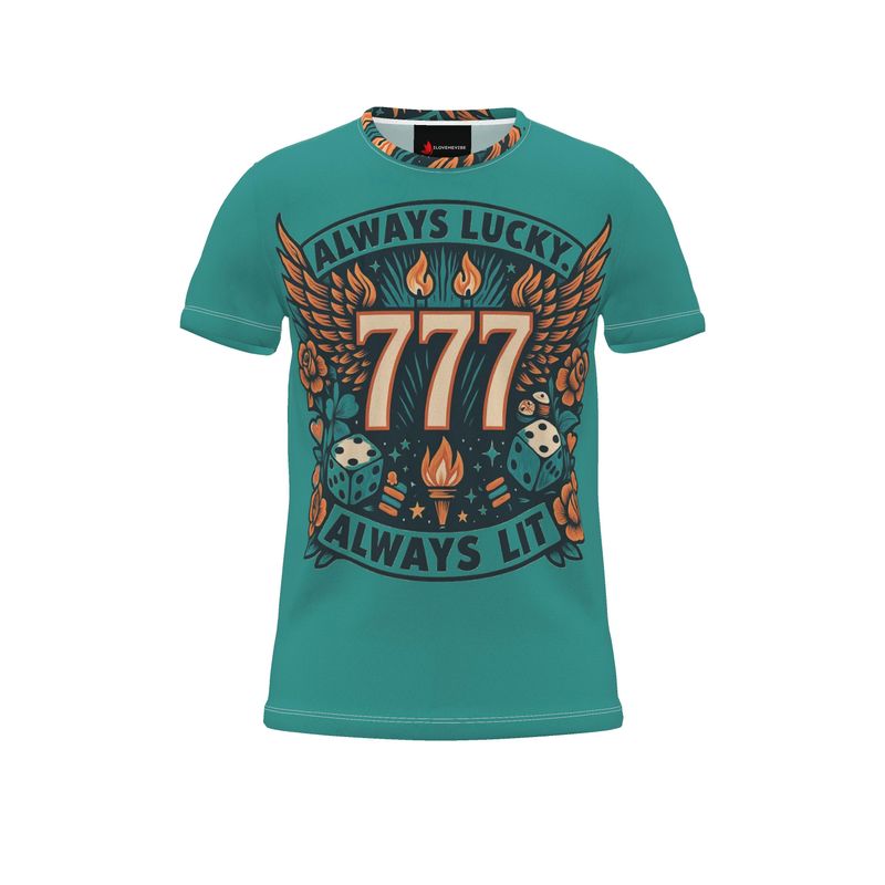 Always Lucky Always Lit 777 Men’s T-shirt – Motivational Tee | I Love Me Vibe - I love me vibe