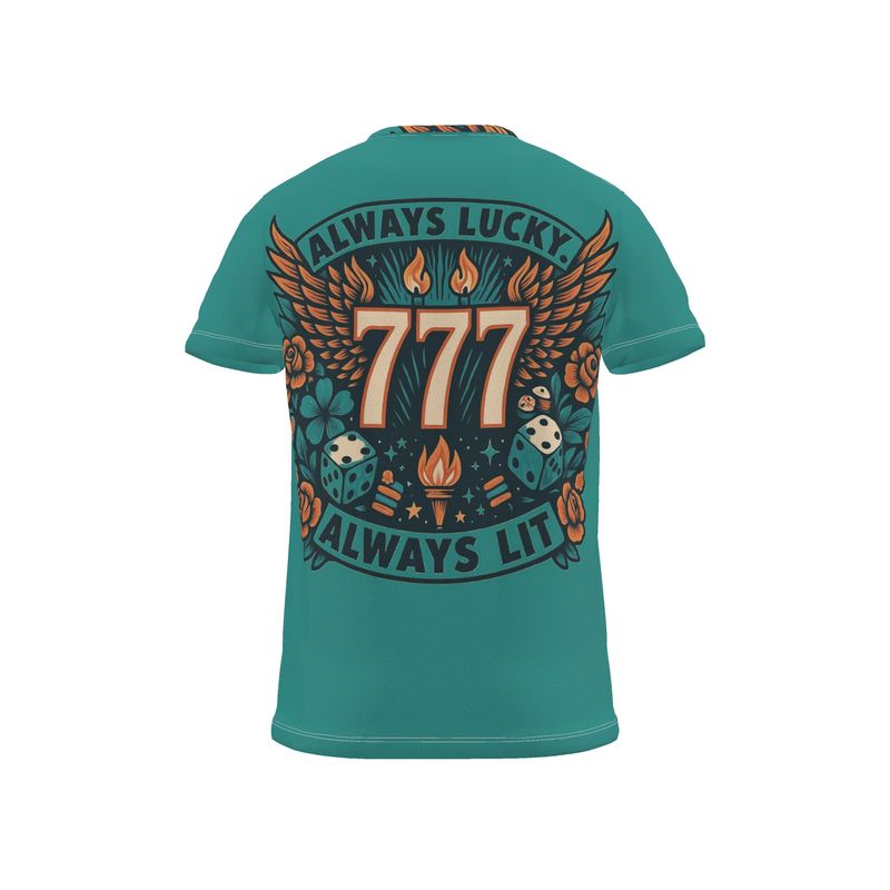 Always Lucky Always Lit 777 Men’s T-shirt – Motivational Tee | I Love Me Vibe - I love me vibe