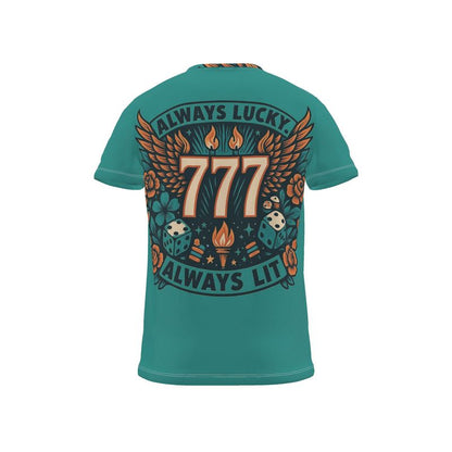 Always Lucky Always Lit 777 Men’s T-shirt – Motivational Tee | I Love Me Vibe - I love me vibe