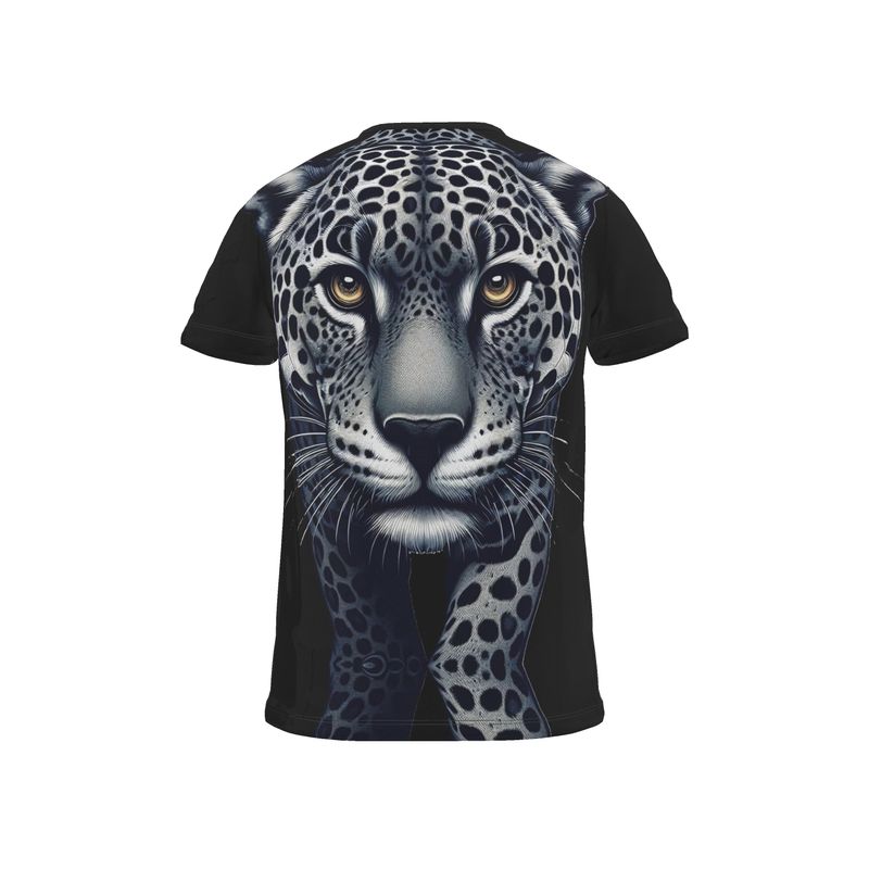 Walking Confident Leopard men's T-shirt by I Love Me Vibe, all-over print recycled poly jersey, bold motivational design.