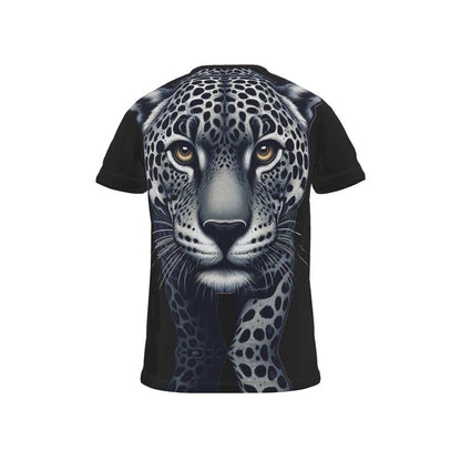 Walking Confident Leopard men's T-shirt by I Love Me Vibe, all-over print recycled poly jersey, bold motivational design.