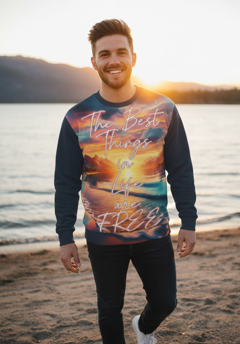 Men's high-vibe affirmation sweatshirt by I Love Me Vibe featuring positive message and comfortable fit in a casual style.
