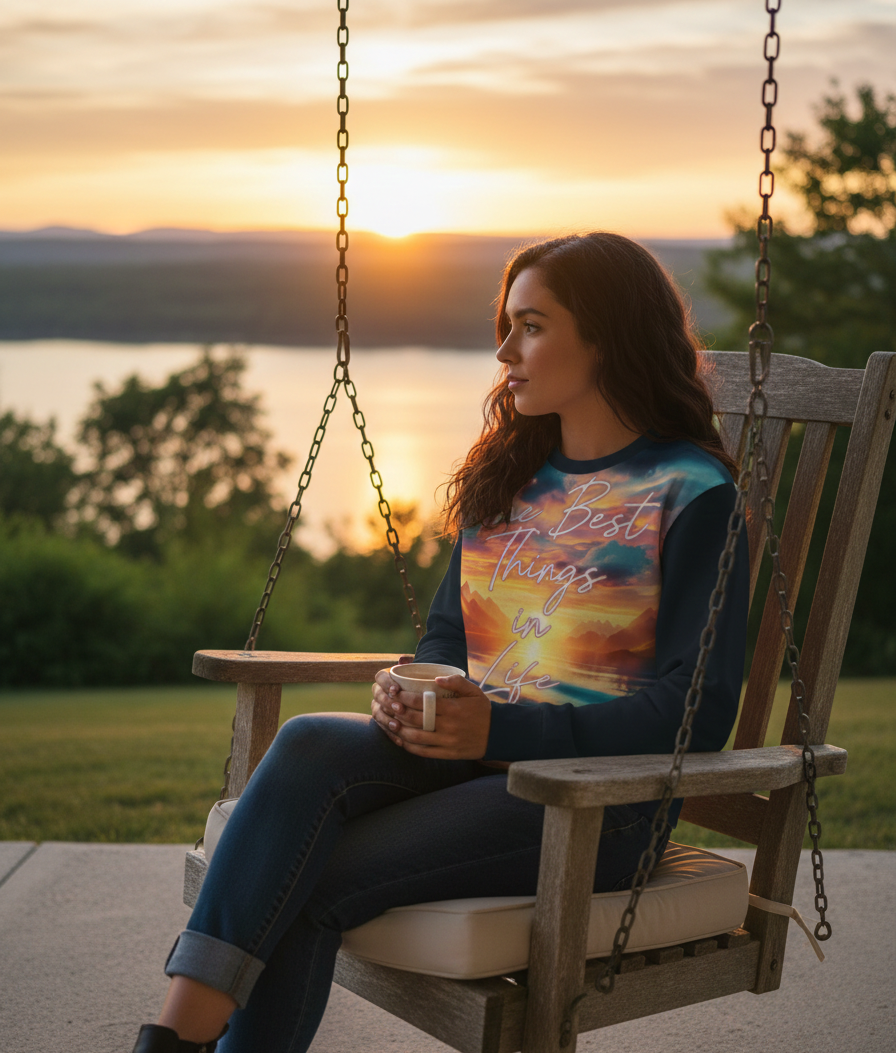 The Best Things in Life Are Free Women's Sweatshirt - High-Vibe Affirmation Sweater | I Love Me Vibe