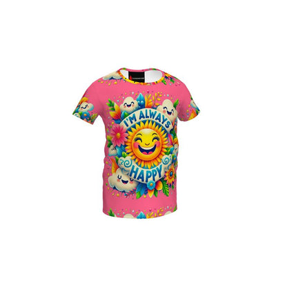 I’m Always Happy Kids’ Pink T-Shirt – Positive Kids Tee | I Love Me Vibe - I love me vibe