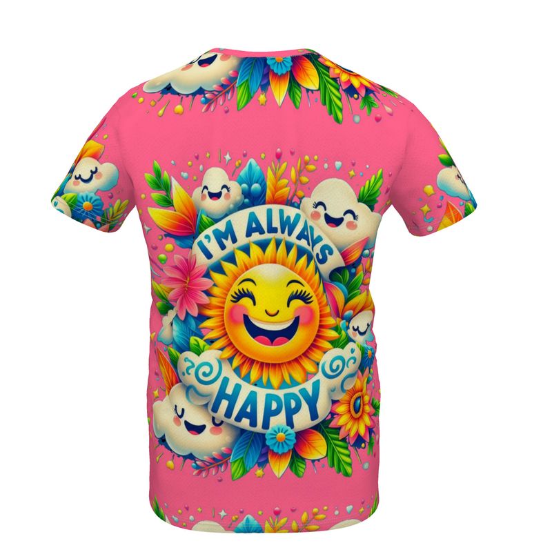 I’m Always Happy Kids’ Pink T-Shirt – Positive Kids Tee | I Love Me Vibe - I love me vibe