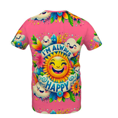 I’m Always Happy Kids’ Pink T-Shirt – Positive Kids Tee | I Love Me Vibe - I love me vibe