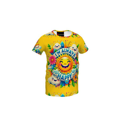 I’m Always Happy Kids’ Yellow T-Shirt – Positive Kids Tee | I Love Me Vibe - I love me vibe