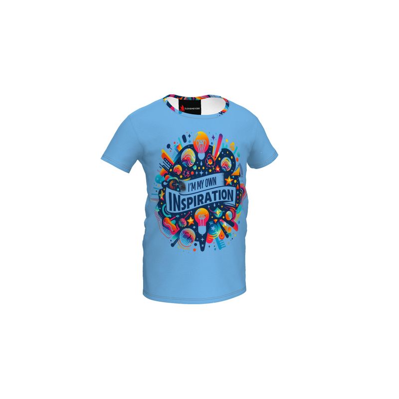 I’m My Own Inspiration Kids’ Blue T-Shirt – Positive Kids Tee | I Love Me Vibe - I love me vibe