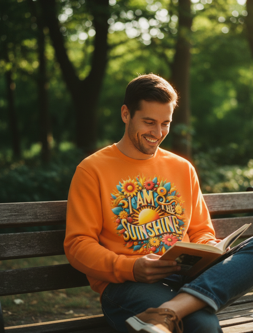 I Am the Sunshine Men's Sweatshirt - Positive Energy Affirmation Sweater | I Love Me Vibe - I love me vibe