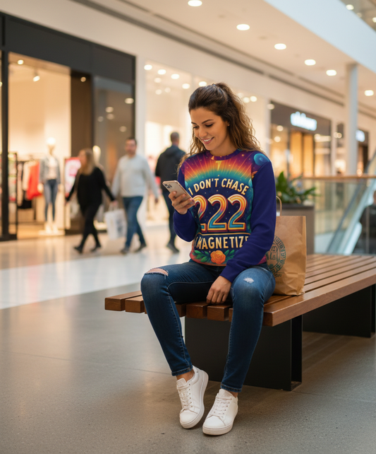 I Don’t Chase I Magnetize 222 Women's Sweatshirt – Angel Number Manifestation | I Love Me Vibe - I love me vibe