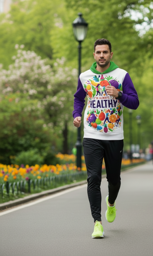 I’m Always Healthy Men's Hoodie - Wellness & Mindset Affirmation Hoodie | I Love Me Vibe