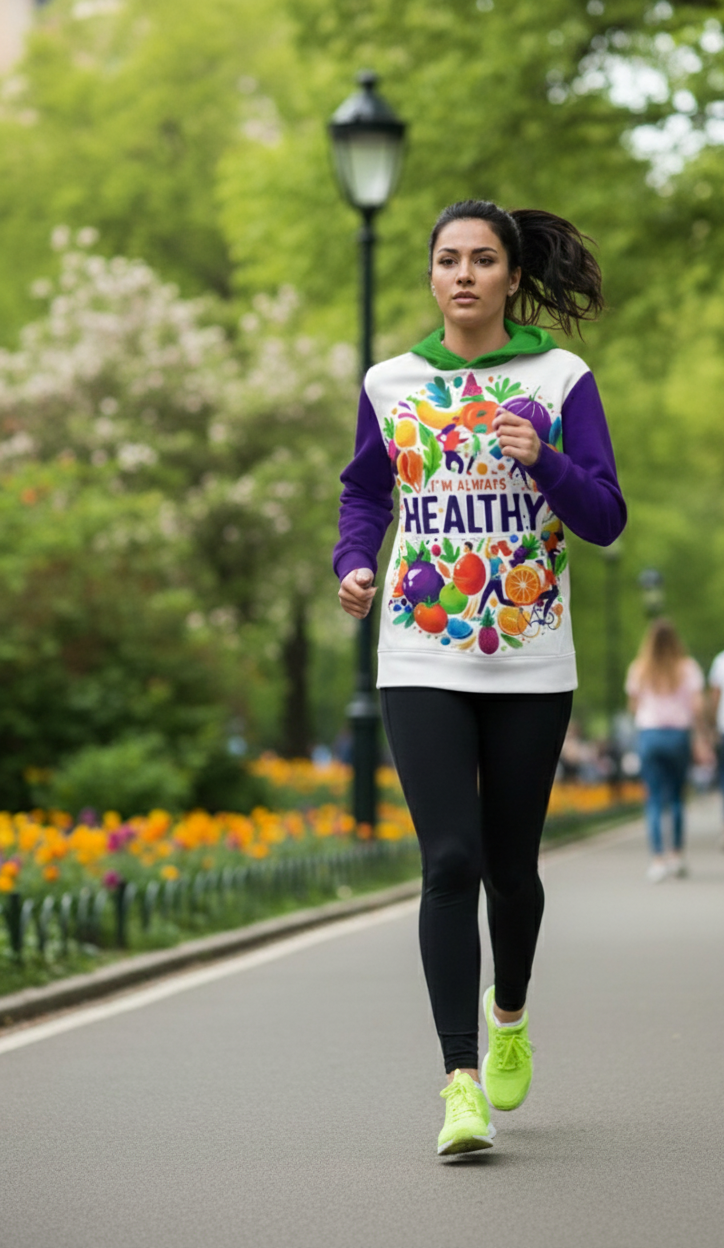 I’m Always Healthy Women's Hoodie - Wellness & Mindset Affirmation Hoodie | I Love Me Vibe