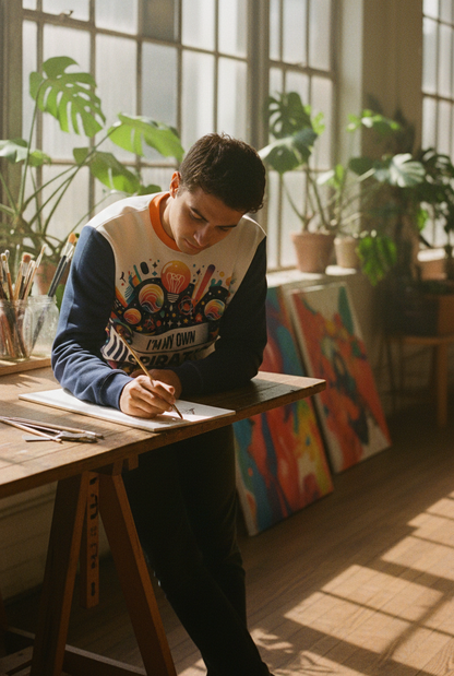 Men’s I Love Me Vibe sweatshirt with “I’m My Own Inspiration” slogan, featuring a comfortable fit and empowering self-love message.