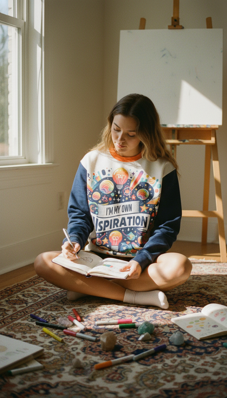 I’m My Own Inspiration Women's Sweatshirt  – Empower Your Journey with Self-Love & Confidence | I Love Me Vibe - I love me vibe