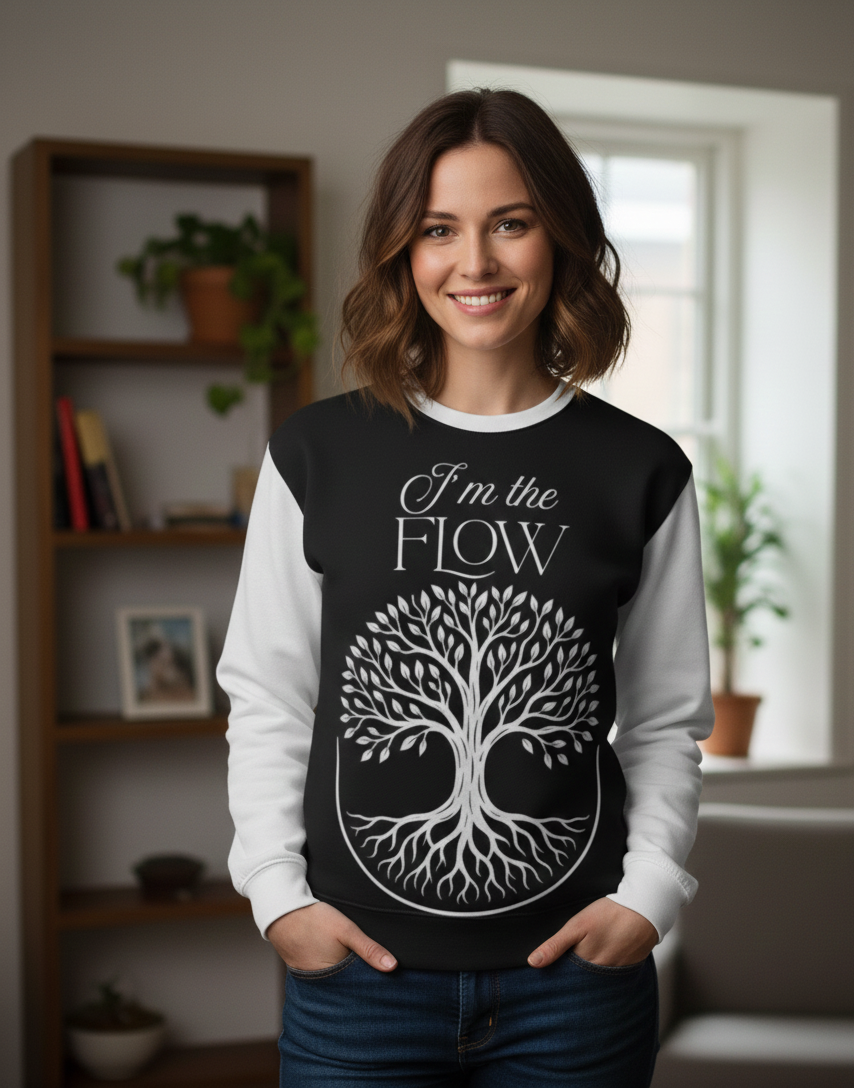 I’m the Flow Women's Sweatshirt – Empowering Affirmation Apparel | I Love Me Vibe