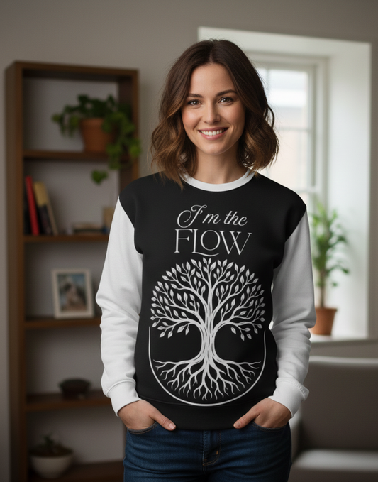 I’m the Flow Women's Sweatshirt – Empowering Affirmation Apparel | I Love Me Vibe