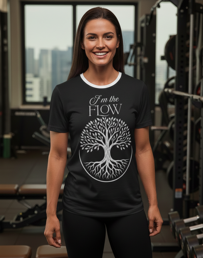 Women’s I Love Me Vibe “I’m the Flow” T-shirt featuring positive affirmation design, comfortable fit, and casual style.