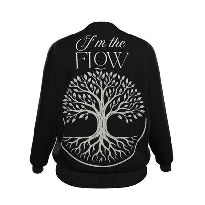 I’m The Flow Women’s Bomber Jacket – Empowering Affirmation Wear | I Love Me Vibe - I love me vibe